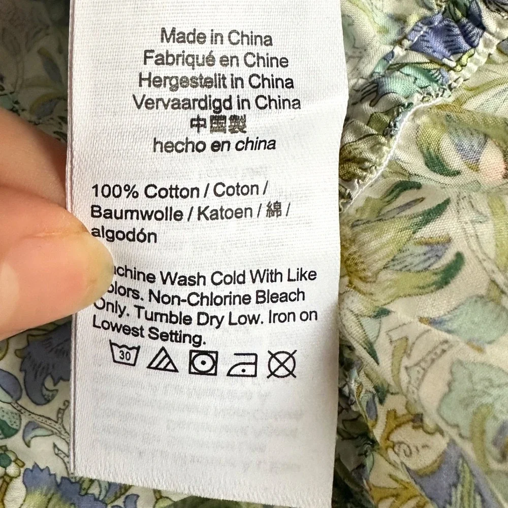 NWT J.Crew Organic Cotton Ruffle Waist Tank in Liberty Lodden Fabric Fairy XL - Picture 5 of 6